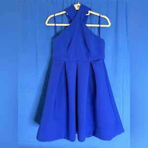 Blue mini neoprene dress